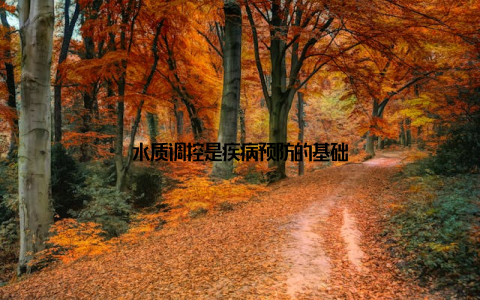 水质调控是疾病预防的基础