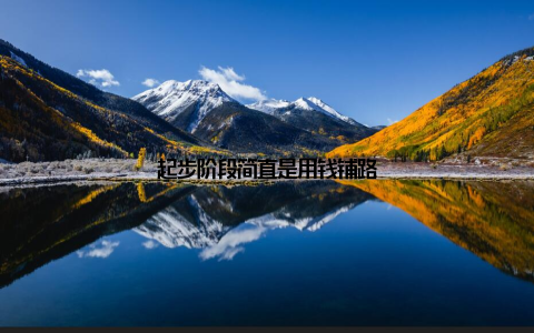 起步阶段简直是用钱铺路