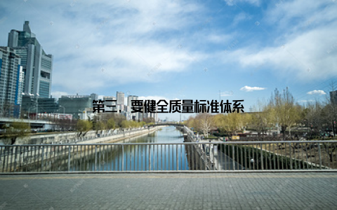 第三, 要健全质量标准体系