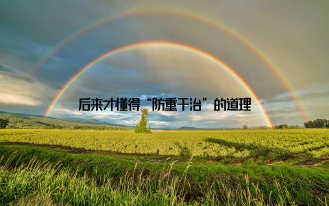 后来才懂得“防重于治”的道理