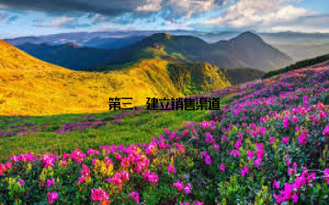 第三, 建立销售渠道