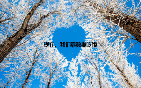 现在, 我们靠数据吃饭