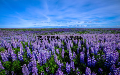 技术是帮手, 不是对手