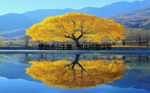 想做点小生意, 可本钱都没有