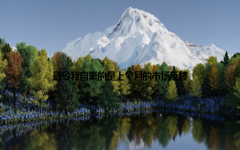 最令我自豪的是上个月的市场反馈