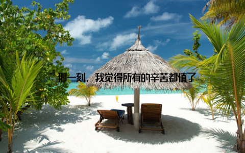 ”那一刻, 我觉得所有的辛苦都值了