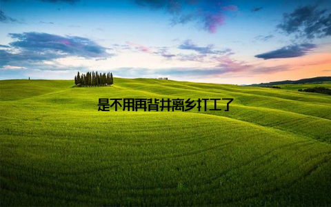 是不用再背井离乡打工了